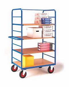 4 Tier Shelf Truck 1780Hx1200Lx800W Shelf Trolleys with plywood Shelves Shelf Trolleys | Shelf Trolley with Plywood Shelves | Multi Level Trolleys 501TS31 